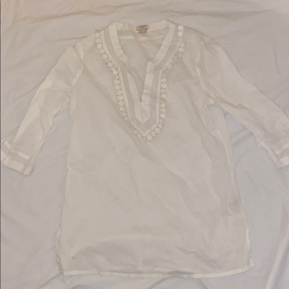 White Linen JCrew Tunic